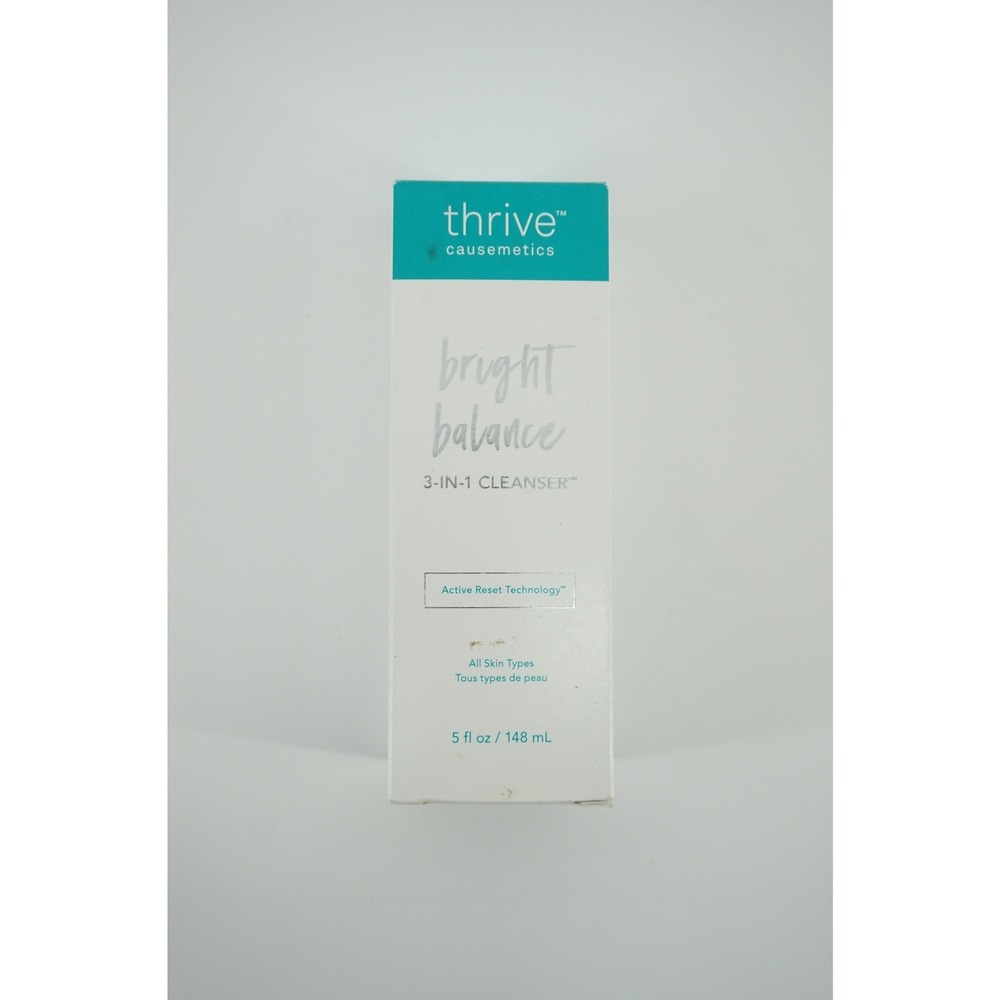 NEW Thrive Causemetics Bright Balance 3-in-1 Cleanser Vegan Skincare White 5oz